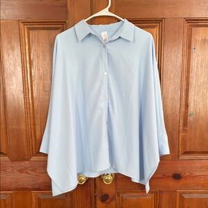 MarlaWynne Oversized Blouse in Light Blue Size S